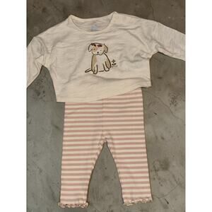 Cloud Island Infant Girls 2 Piece Set Size 3 Months NWT Pink & White